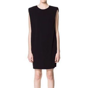 Zara Shoulder Pad Black Mini Dress - NWT
